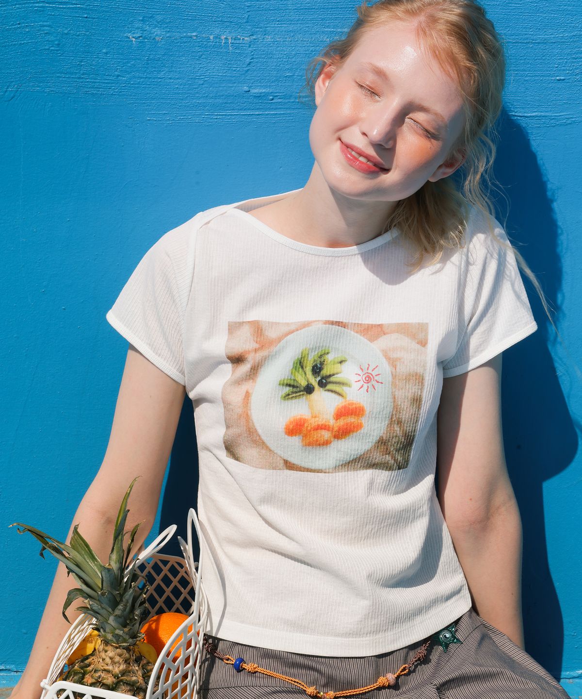포에브(POEV) Fruit Palm Tree T-shirt - White