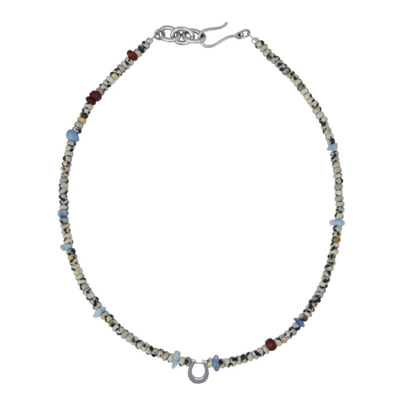 spotted horseshoe necklace