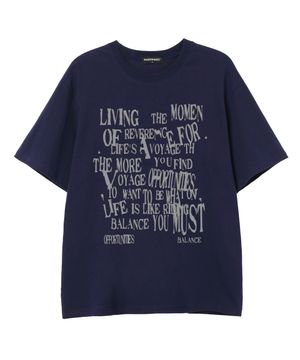 BALANCE TYPO 오버핏 반팔 티셔츠 (VS0109) 네이비