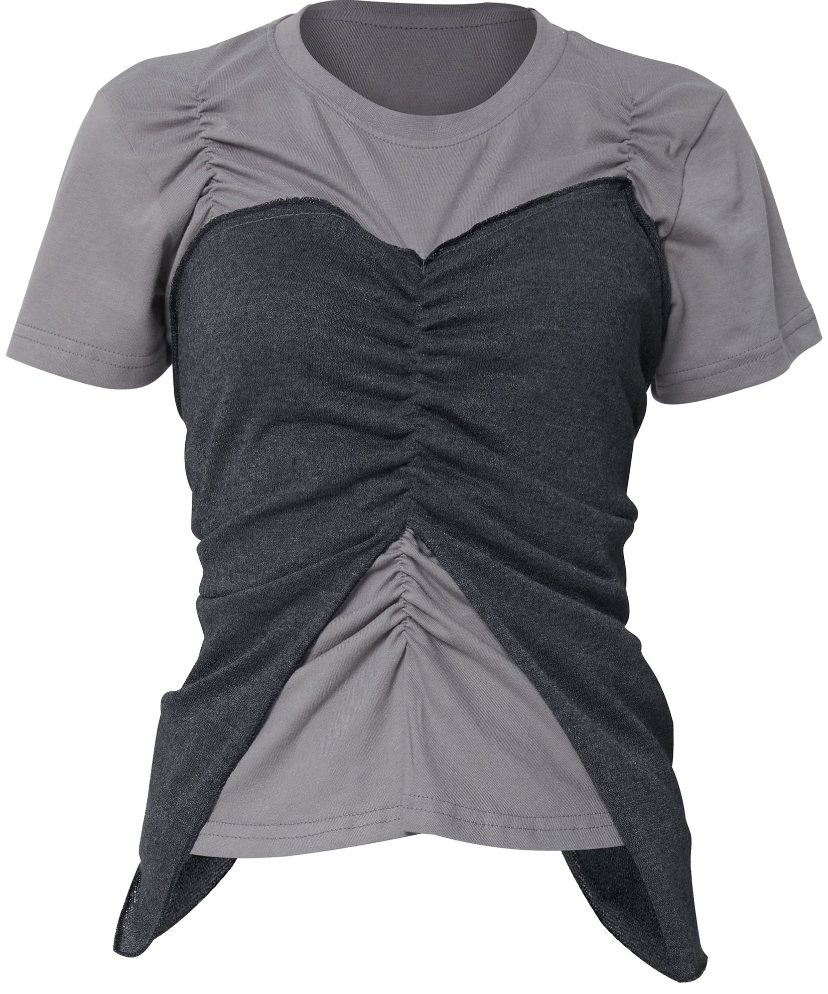 ★FLAREUP★BUSTIER LAYERED T-SHIRT FL-122 MUSINSA | FLAREUP Bustier Layered T-Shirt (FL-122_Gray&Charcoal)