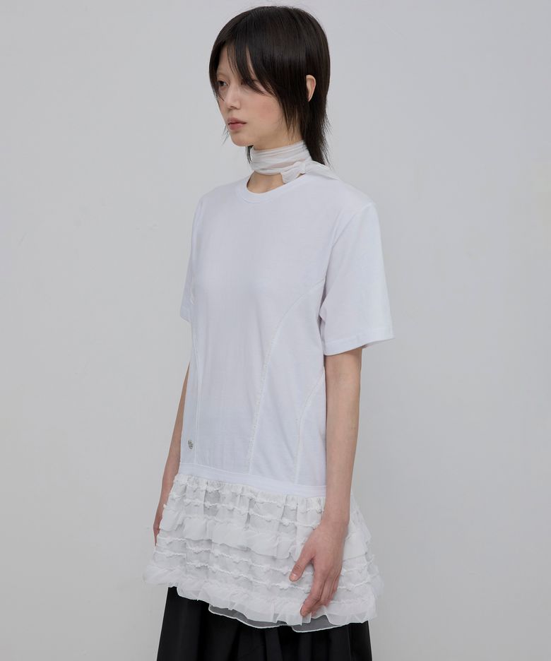 Layered Frill T-Shirt (FL-167_White)