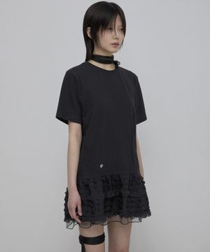 Layered Frill T-Shirt (FL-167_Black)