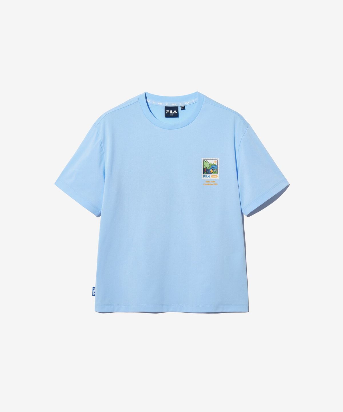 휠라 키즈(FILA KIDS) Travel club 캠핑 반팔티셔츠
