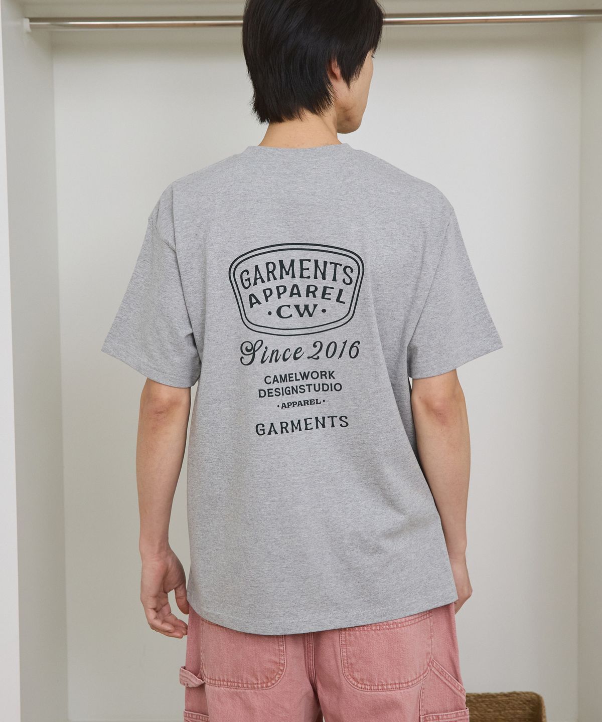 카멜워크(CAMEL WORK) 베이스볼 레터 반팔티셔츠(그레이)