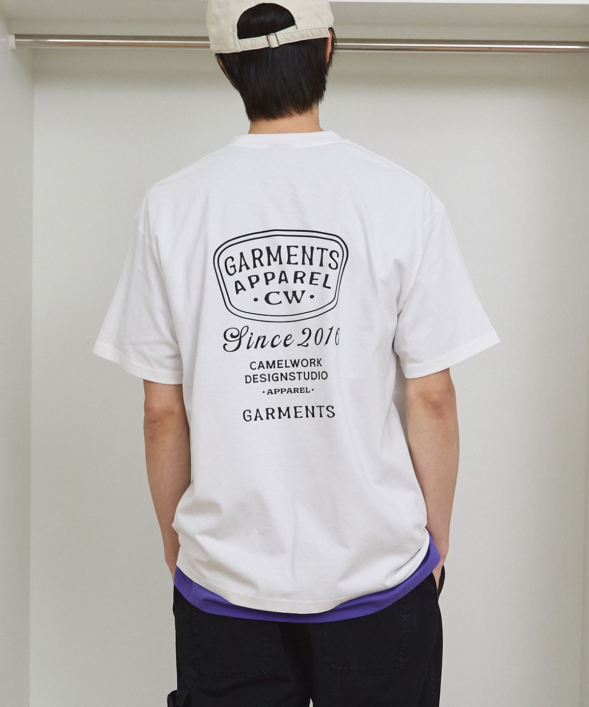 카멜워크(CAMEL WORK) 베이스볼 레터 반팔티셔츠(화이트)