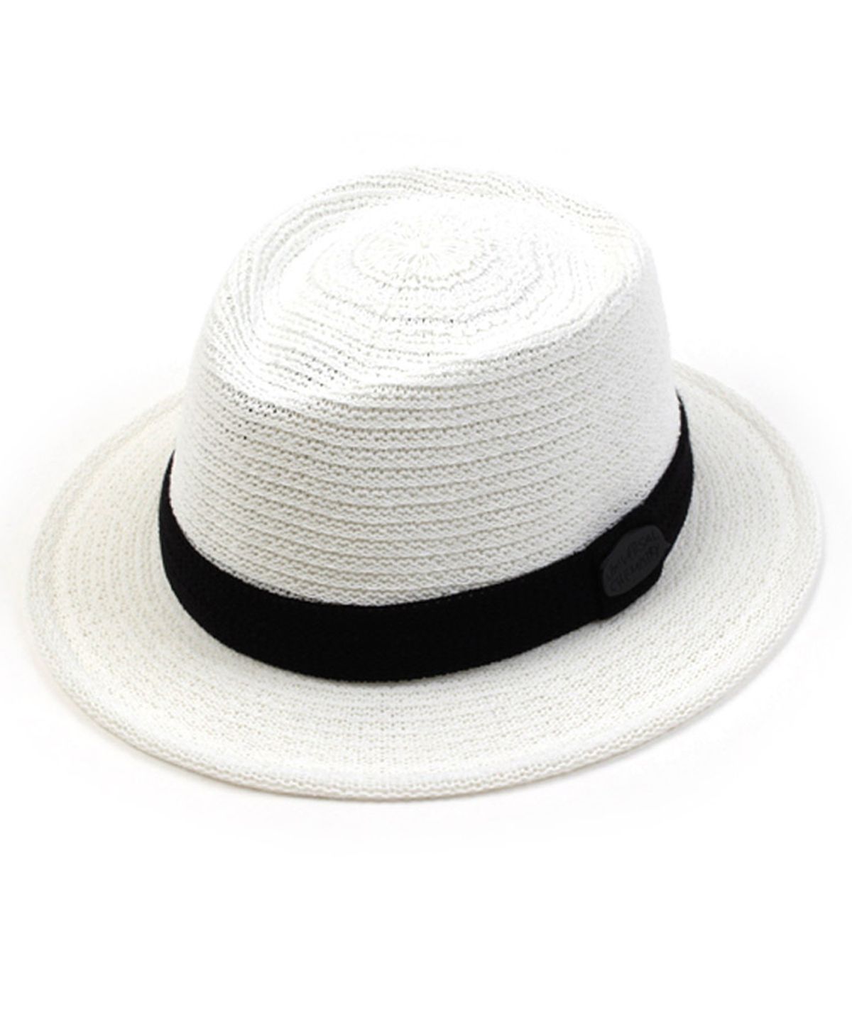 유니버셜 케미스트리(UNIVERSAL CHEMISTRY) White Short Knit Fedora BK 여름페도라