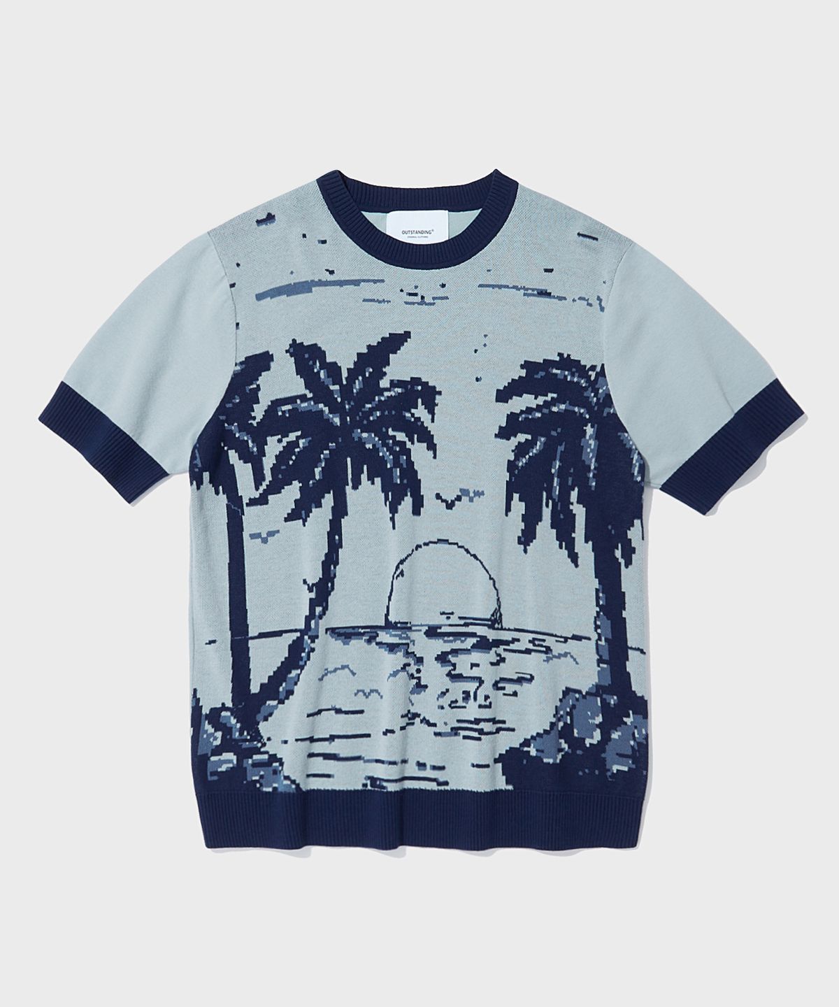 아웃스탠딩(OUTSTANDING) HS JACQUARD KNIT PALM TREE_NAVY