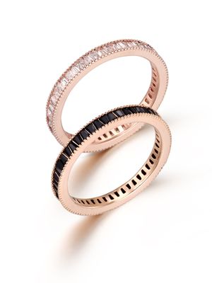 화이트 블랙 스톤 레이어드 반지 ELBRWR146