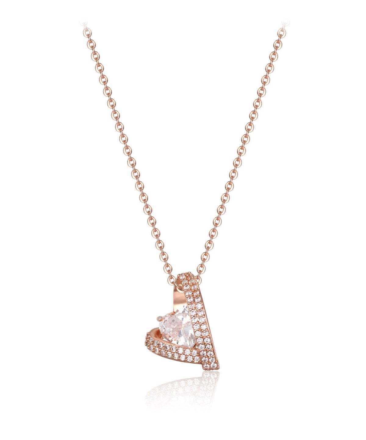 엘르주얼리(ELLEJEWELRY) 더블 하트 큐빅 목걸이 ELBRNN235