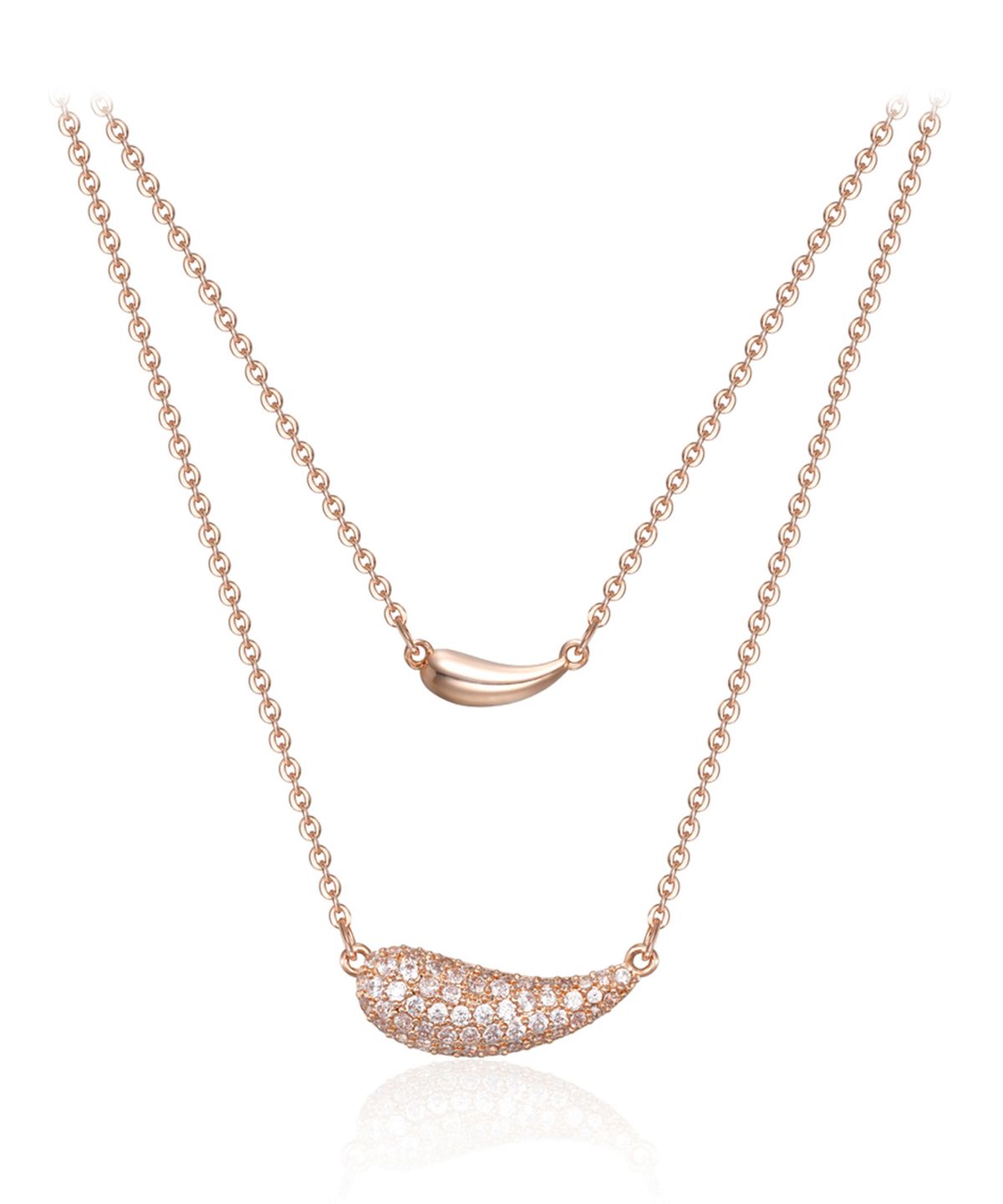 엘르주얼리(ELLEJEWELRY) 두줄 레이어드 물방울 목걸이 ELBRNN232