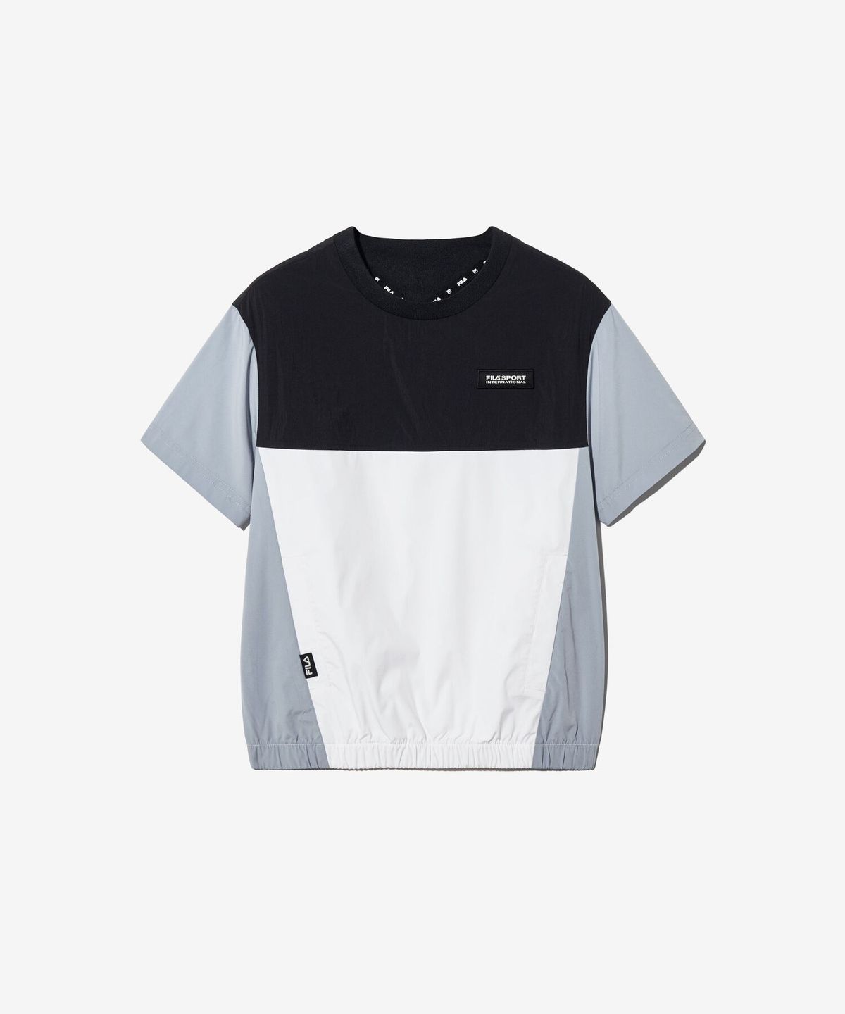 휠라 키즈(FILA KIDS) 우븐 배색 반팔 티셔츠