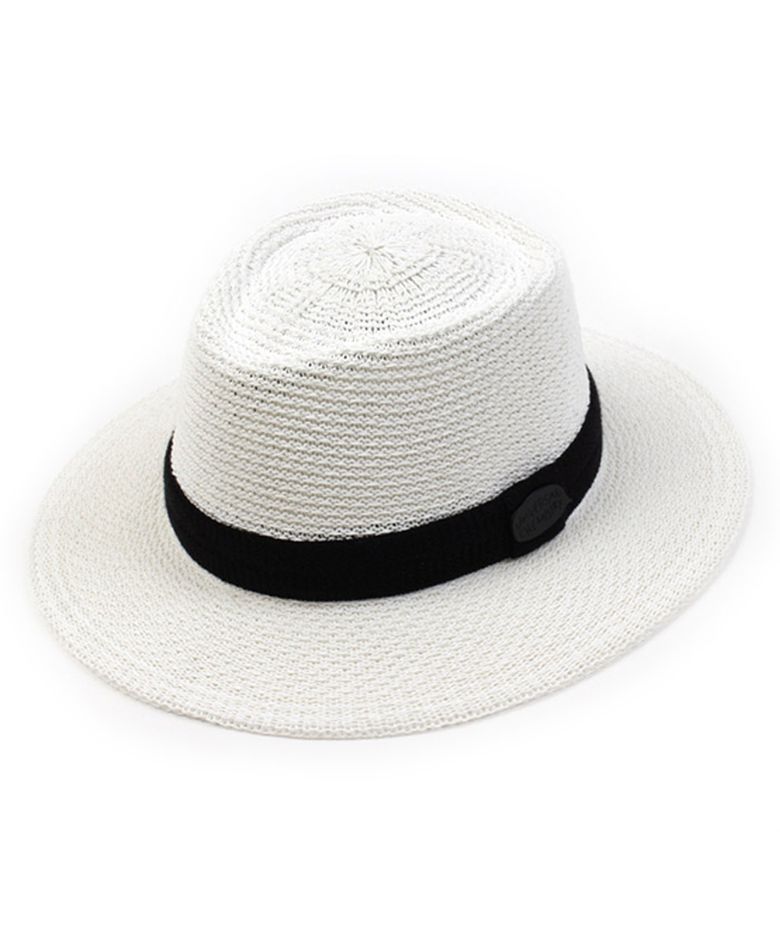 White Long Knit Fedora BK 여름페도라