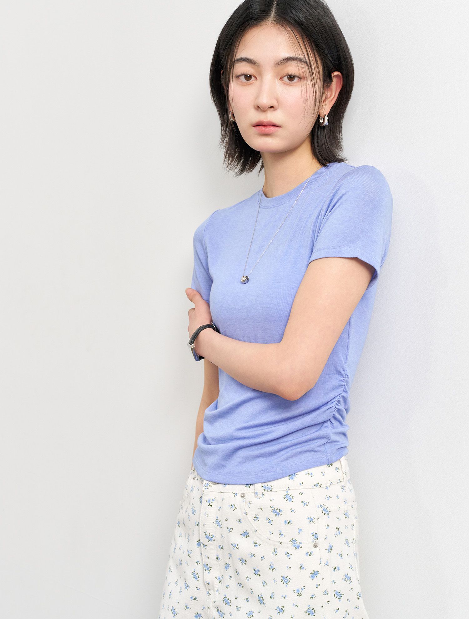 【GENERAL IDEA】Acetate Crew Neck Shirring 半袖Tシャツ MUSINSA | GENERAL IDEA Acetate Crewneck Shirring Short