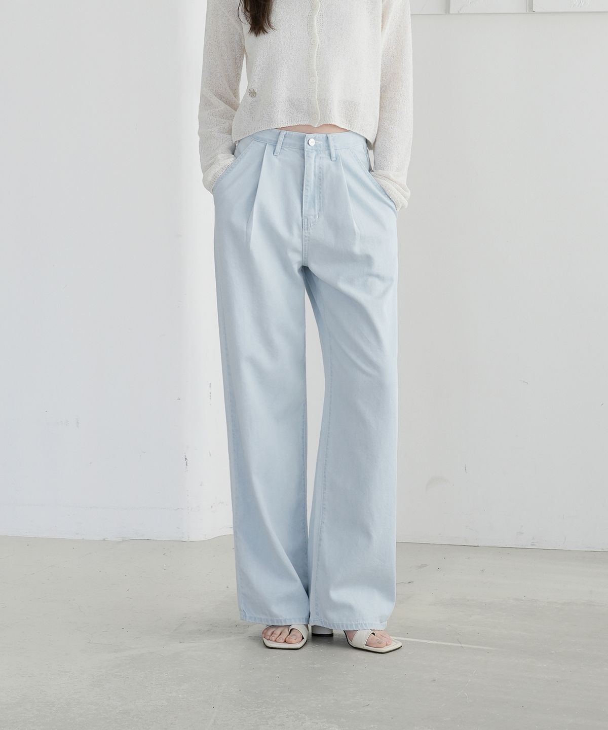 와르 포 우먼(WAARFORWOMAN) W1095 여름 와이드 팬츠 (2COLORS)