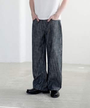 [-6cm 숏버전 추가] M267 썸머 스트라이프 와이드 팬츠_네이비