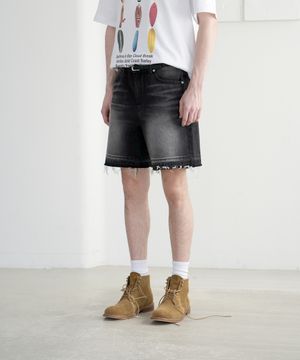 M263 데님 숏 팬츠_블랙