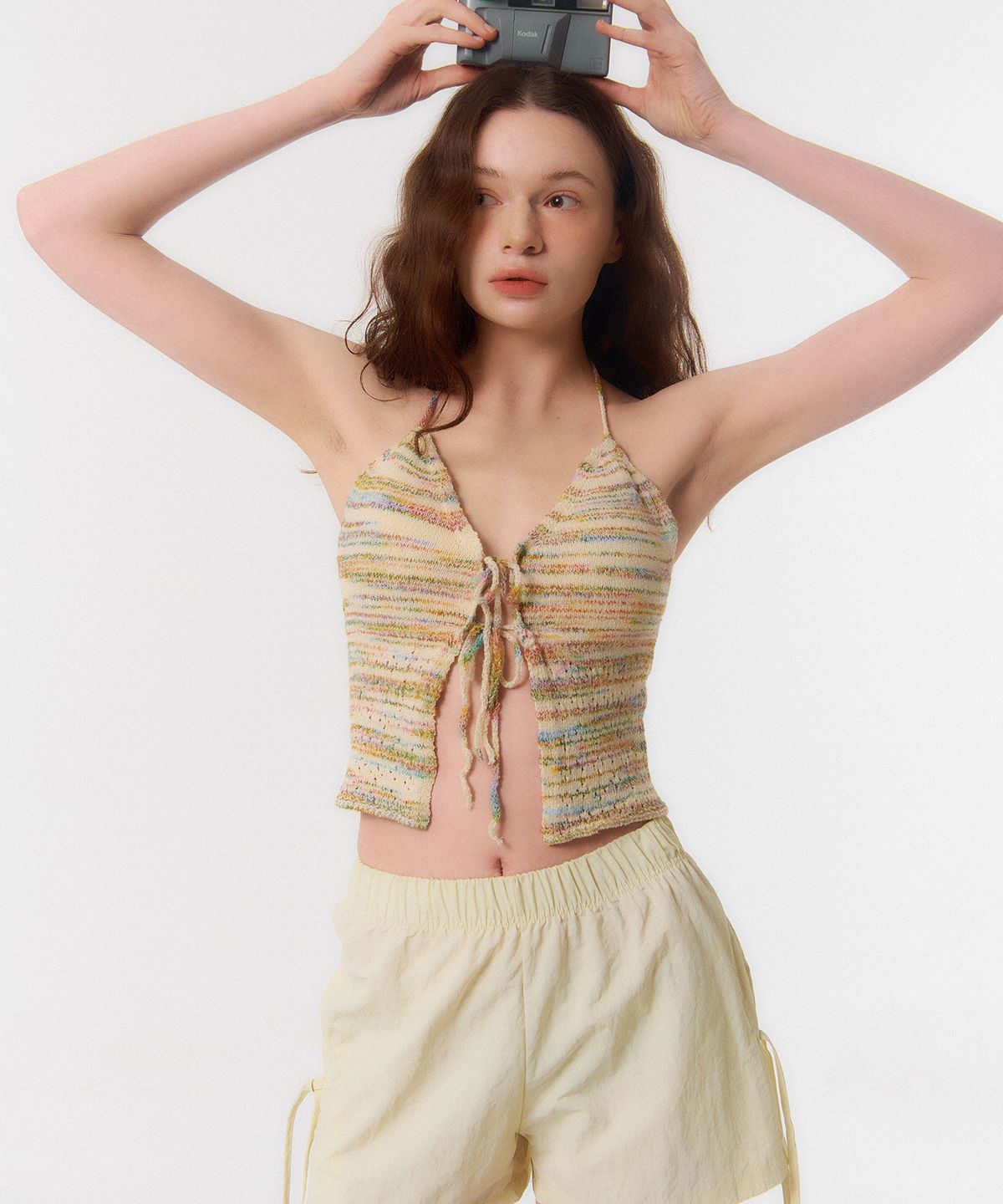 꾸아페(QUAFE) STRIPE BIKINI TOP_retro palette