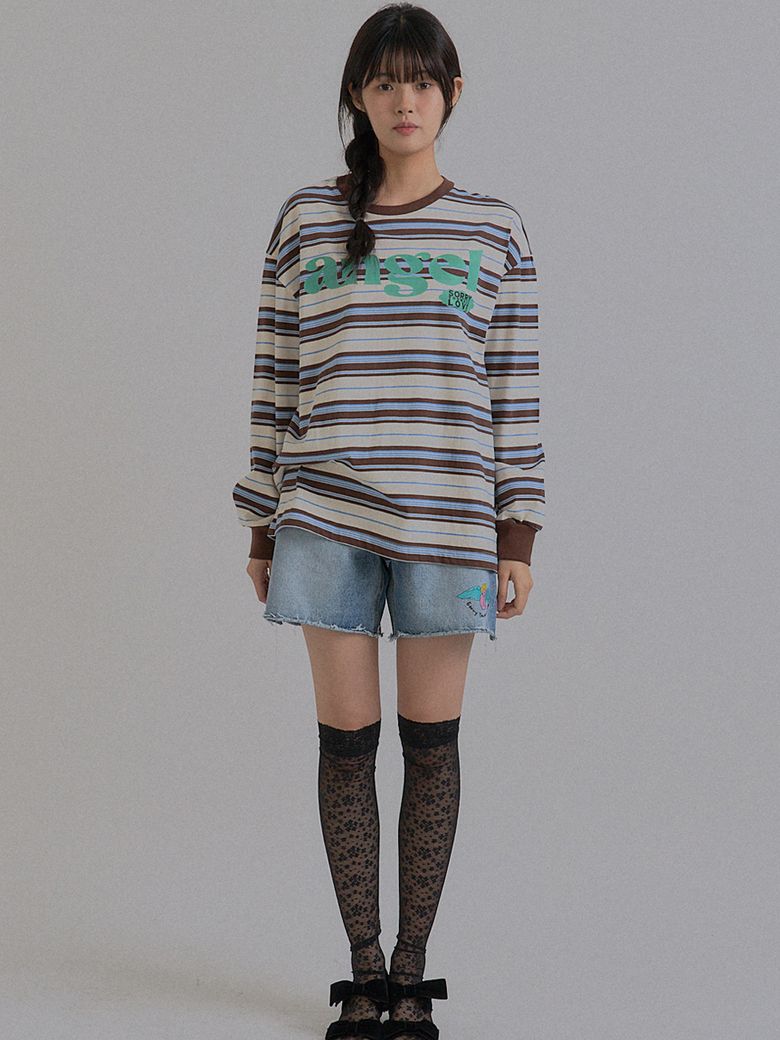 Angel Stripe T-Shirt_Brown