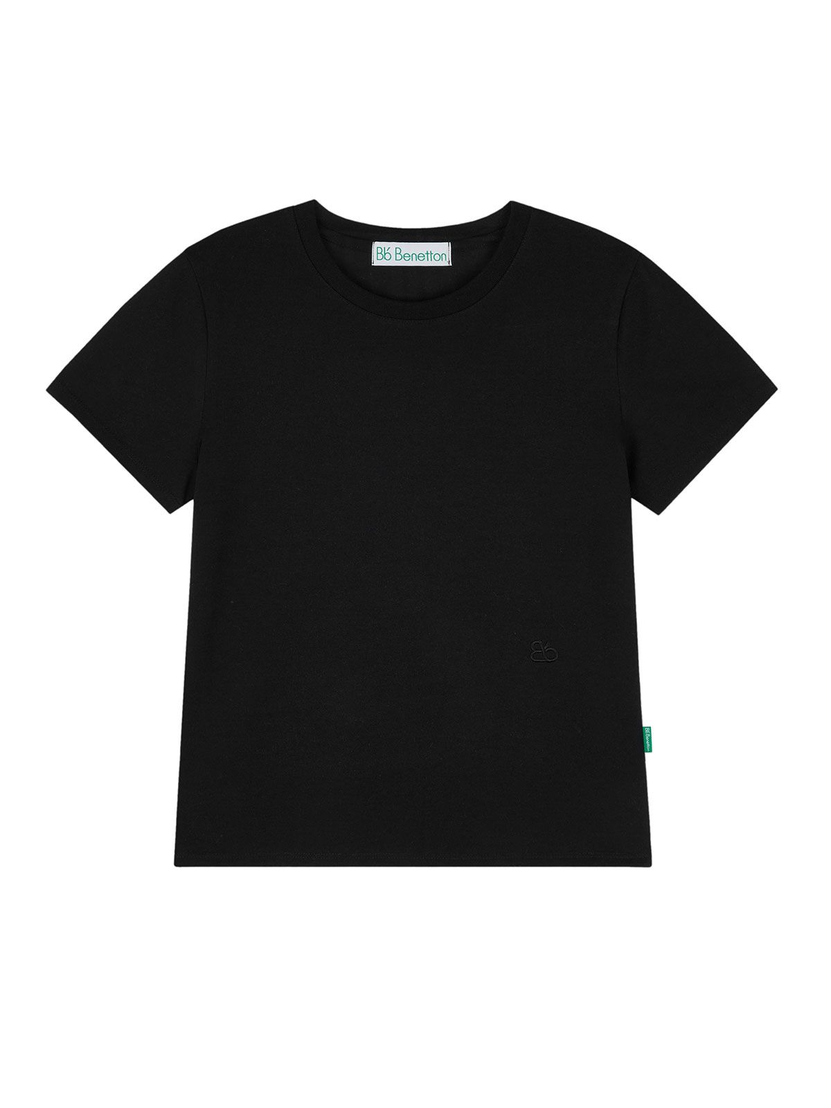비플랫 베네통(Bb' BENETTON) 비비 슈퍼 싱글 크루넥 반팔 티셔츠 (Black)