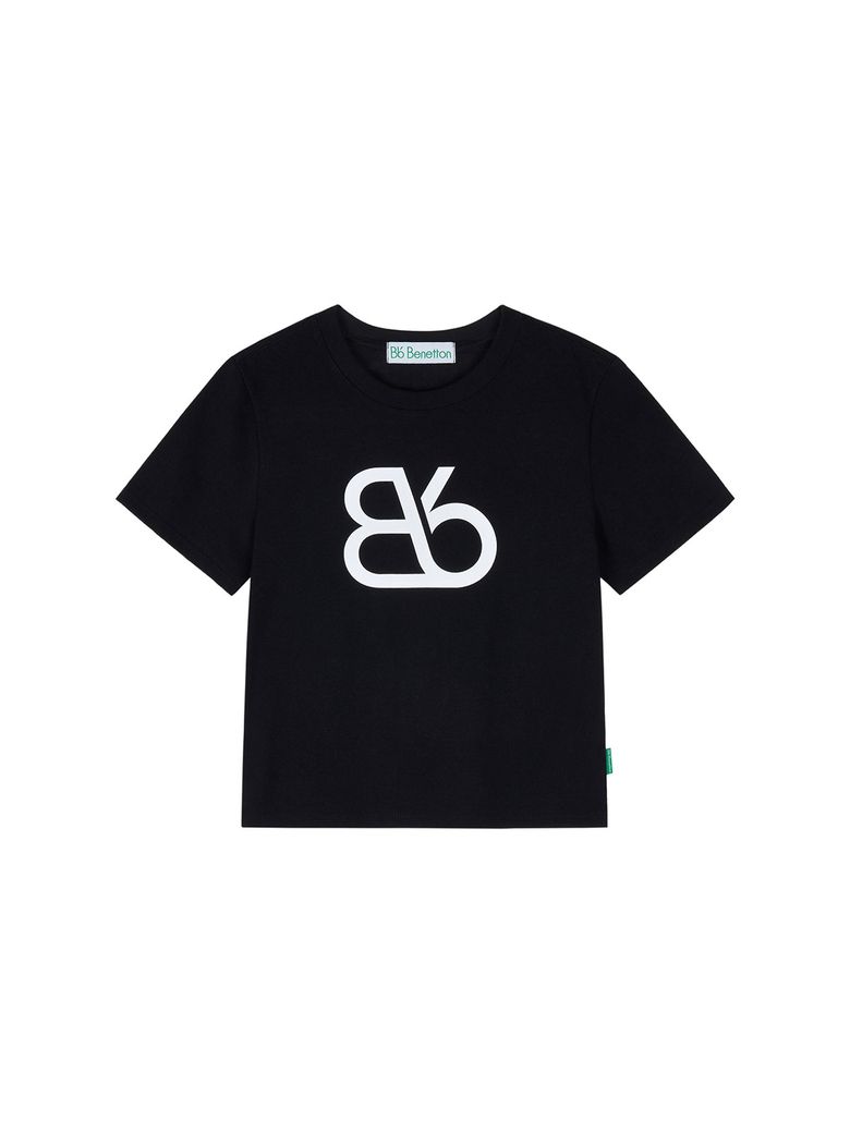 빅 비비 크롭 반팔 티셔츠 (Black)