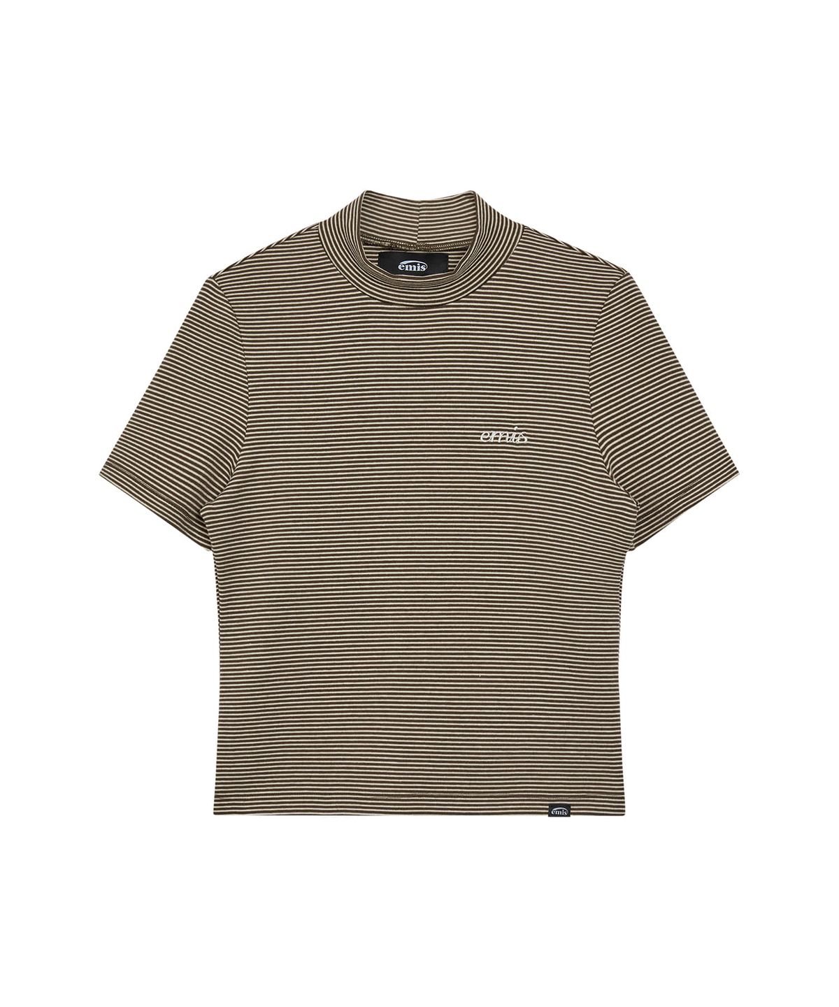 이미스(EMIS) (WOMENS) STRIPE T-SHIRT-BROWN