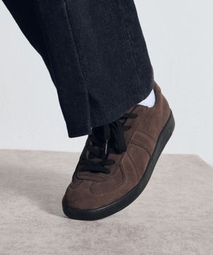 5IN HI 스웨이드 독일군 스니커즈 키높이 버전 - 초코 브라운