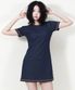 GIRLY CHIC STITCH MINI DRESS NAVY