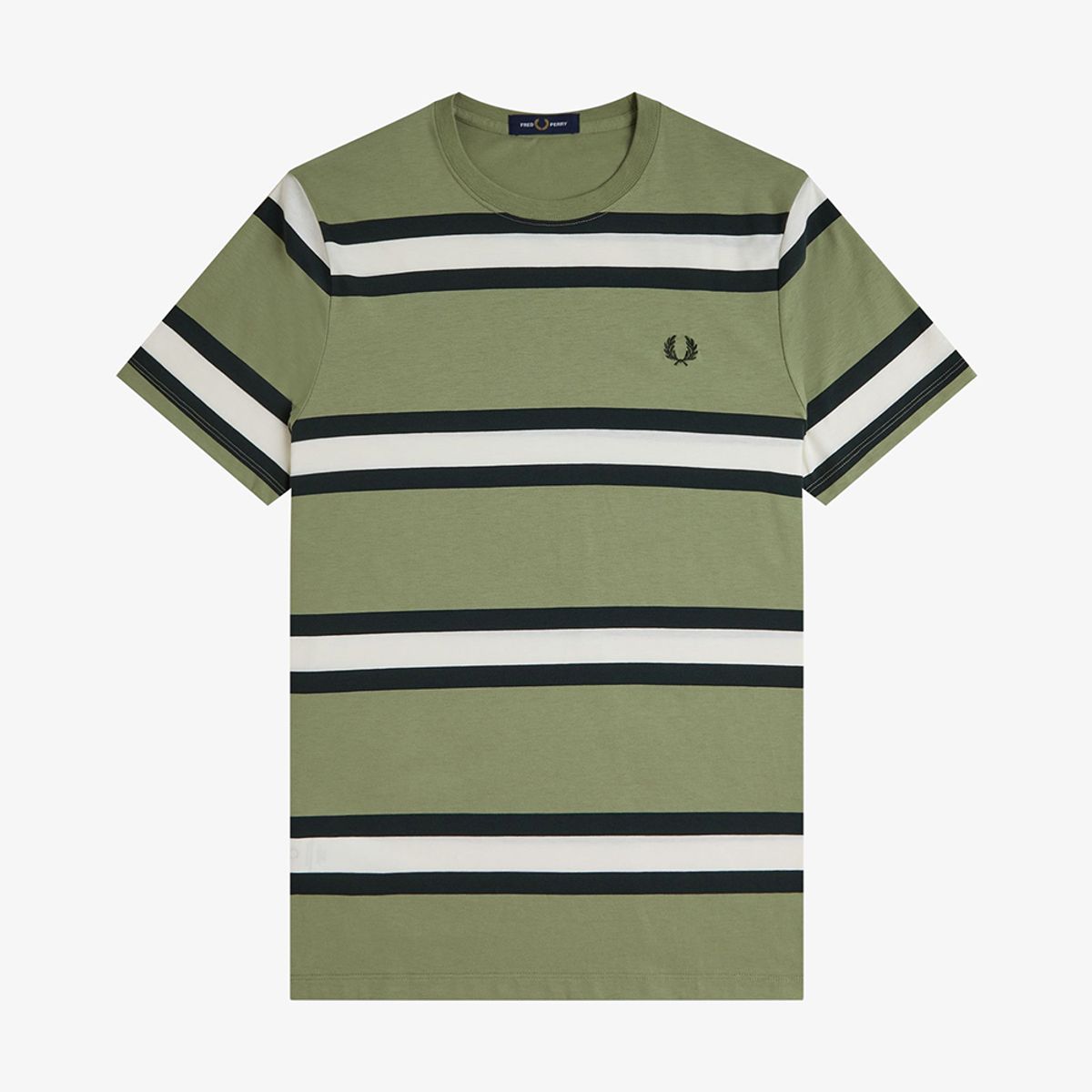 프레드페리(FRED PERRY) [Sport] 볼드 스트라이프 티셔츠 - 올리브 민트 AFPM2519852-X88