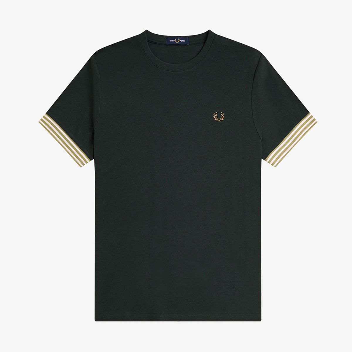 프레드페리(FRED PERRY) [Sharp] 스트라이프 커프 티셔츠 - 나이트 그린 AFPM2517707-Q20