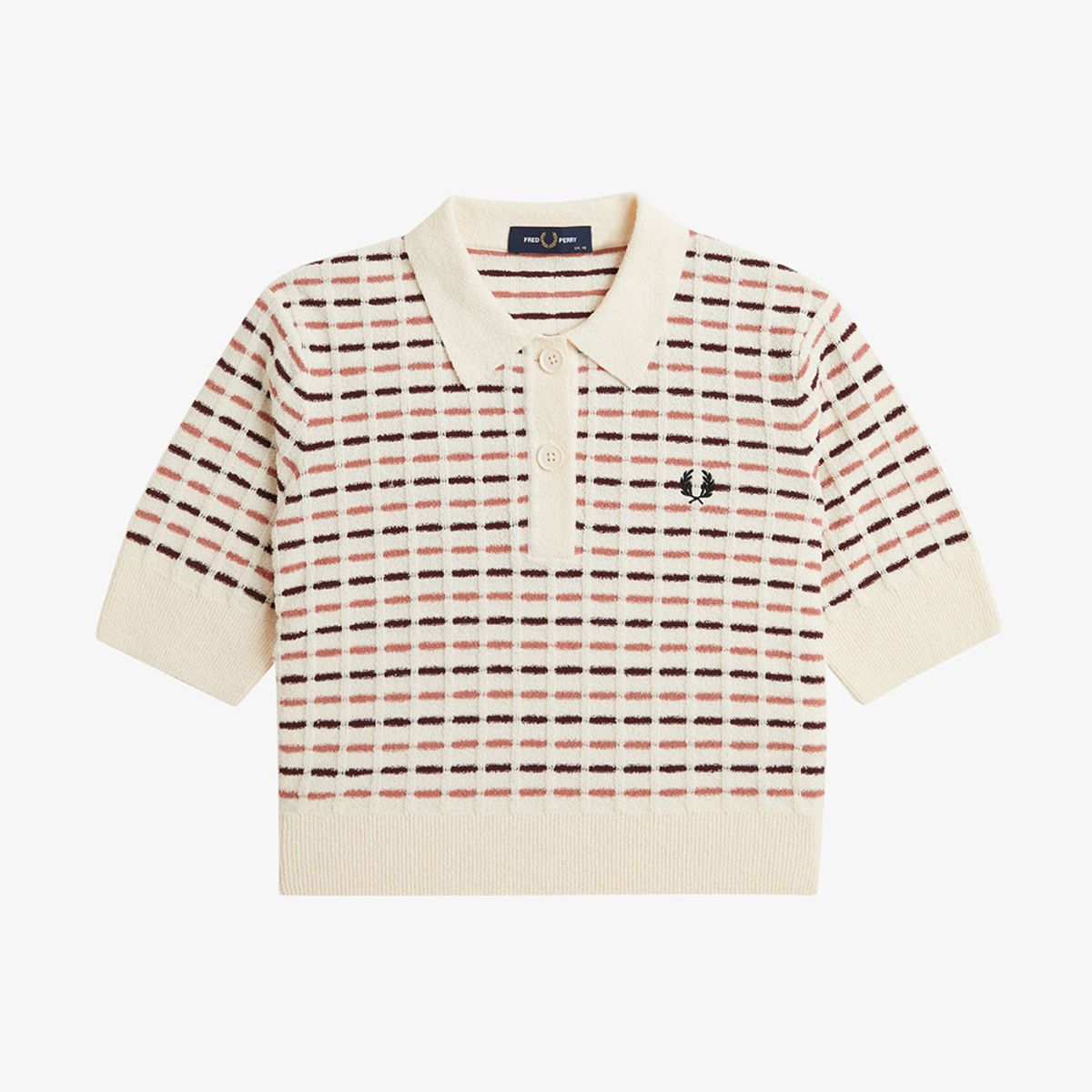 프레드페리(FRED PERRY) [Womens] 부클 니트 폴로 셔츠 - 실키피치 AFPF2519134-R33