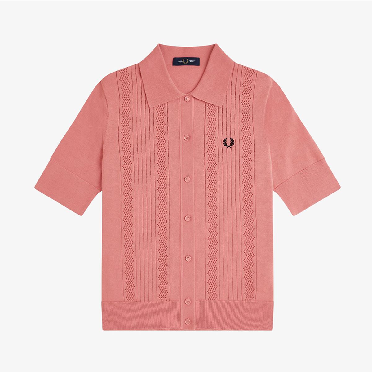 프레드페리(FRED PERRY) [Womens] 포인텔 디테일 니트 셔츠 - 퍼티 핑크 (X90) AFPF2519133-X90
