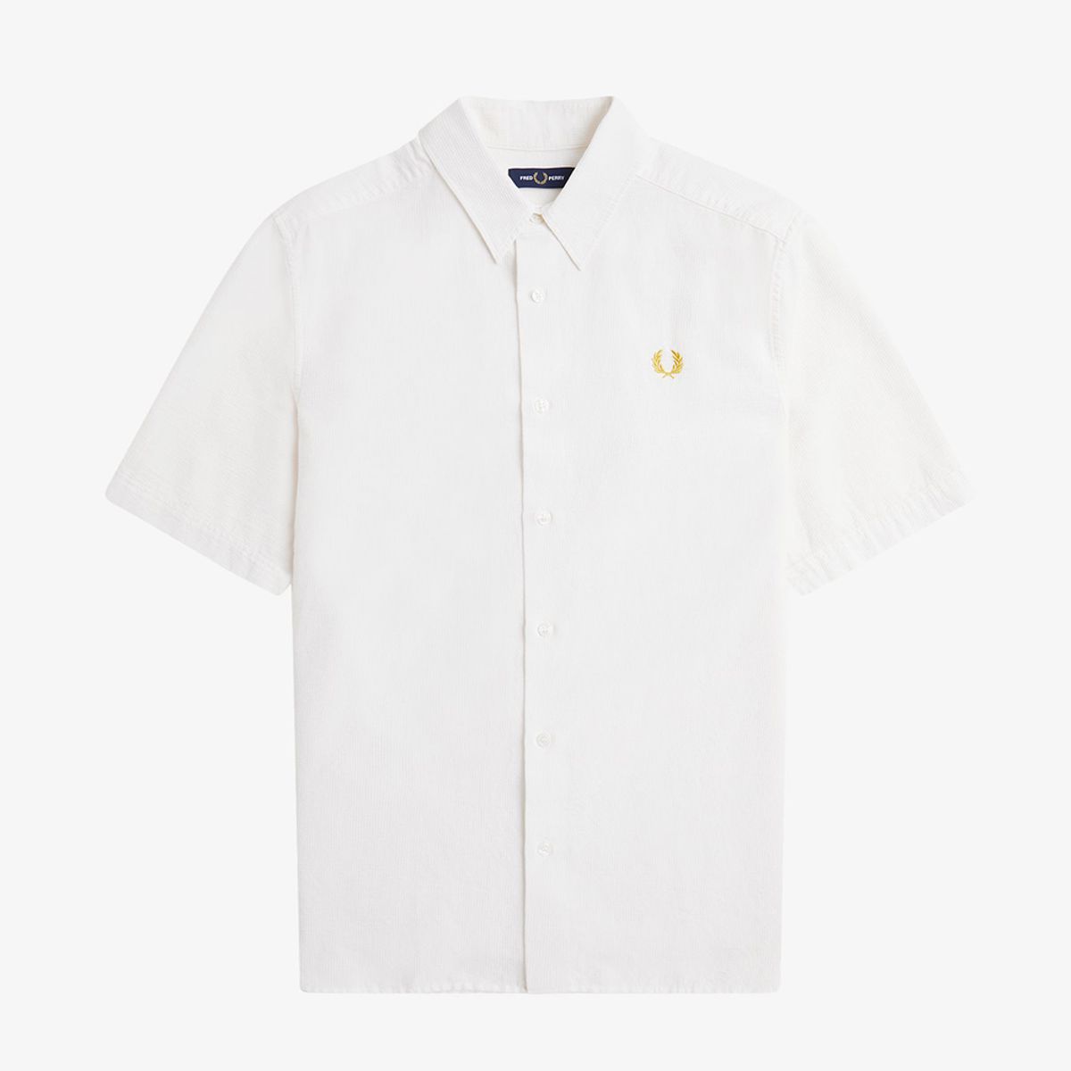 프레드페리(FRED PERRY) [Sharp] 텍스쳐드 시어서커 셔츠 - 스노우 화이트 AFPM2519902-129