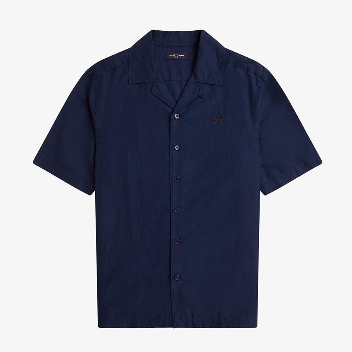 프레드페리(FRED PERRY) [Sharp] 린넨 블렌드 리비어 칼라 셔츠 - 테니스 블루 AFPM2519894-X86
