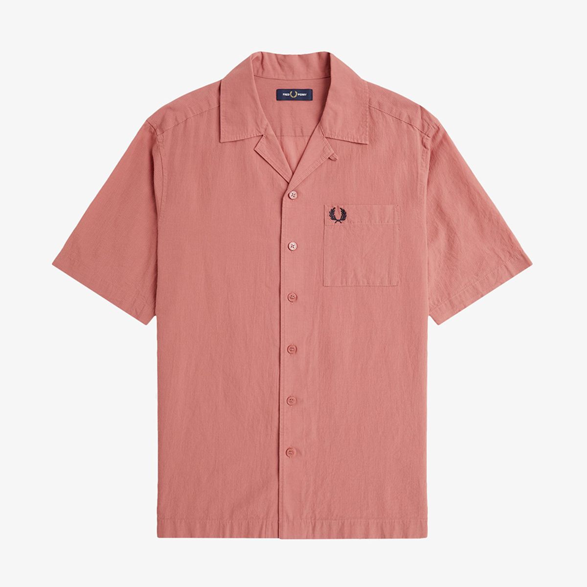 프레드페리(FRED PERRY) [Sharp] 라이트웨이트 텍스쳐 리비어 칼라 셔츠 - 퍼티 핑크 AFPM2517762-X90