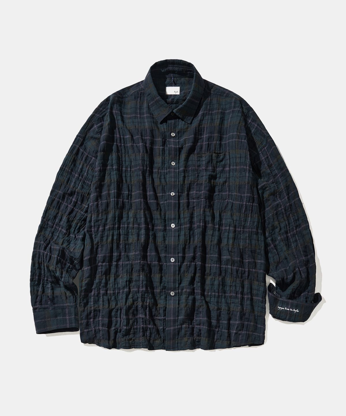 다이아몬드 레이라(DIAMOND LAYLA) UV Crinkle Midnight Black Watch Check Shirt S171