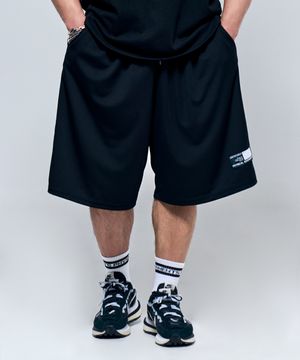 P2510 베이직 메쉬 버뮤다팬츠 [블랙]