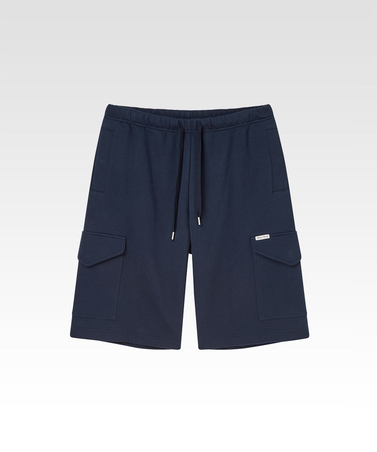 애프터프레이(AFTERPRAY) 와이드 스웨트 카고 쇼츠 네이비