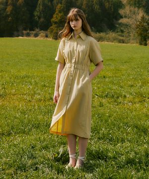티나 셔츠 원피스 버터크림