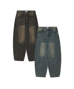 [2PACK] 벌룬핏 워싱 와이드 데님팬츠 9COLOR
