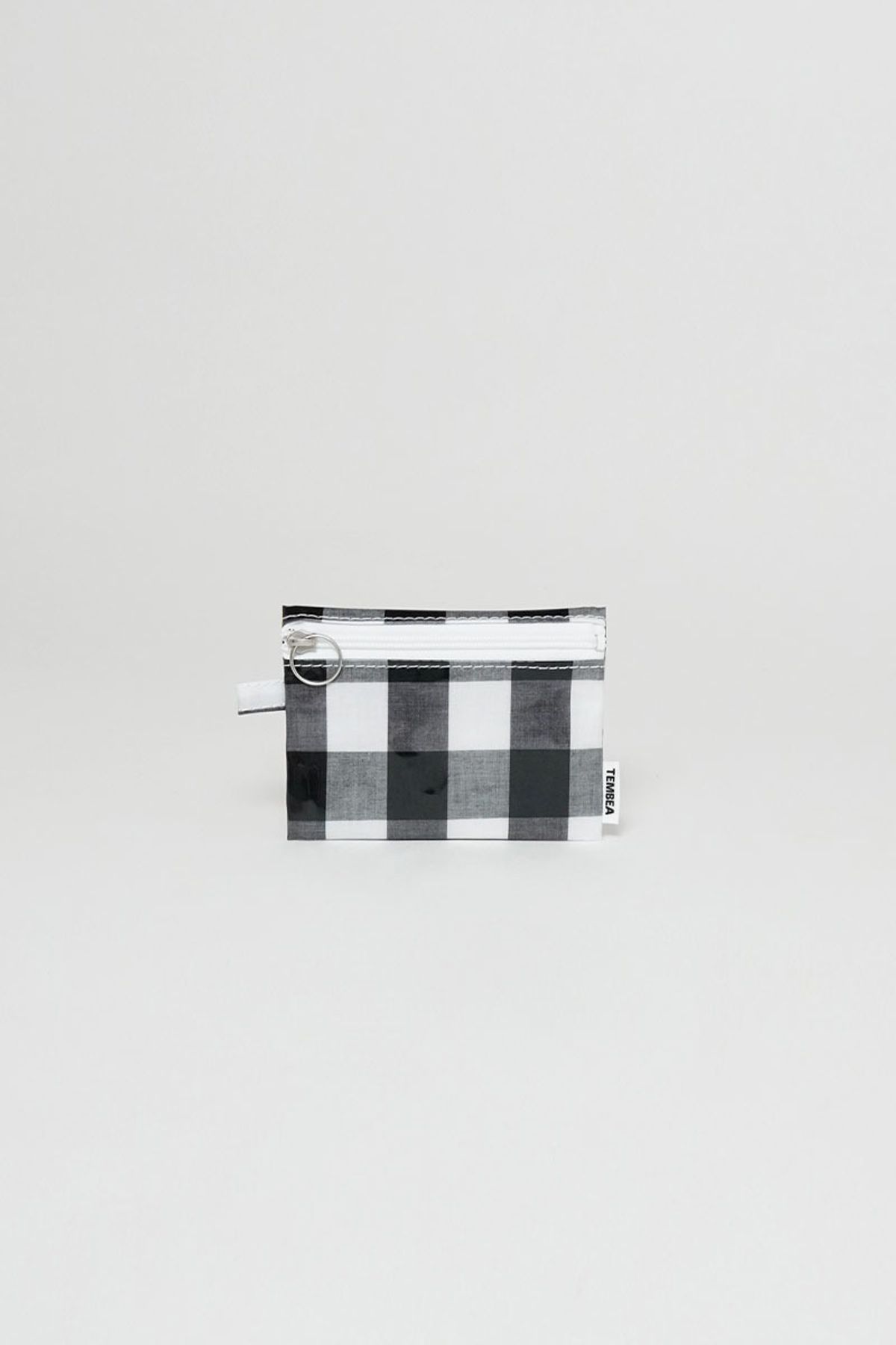 찬스클로딩(CHANCE CLOTHING) [TEMBEA] FLAT POUCH - GINGHAM BLACK LARGE