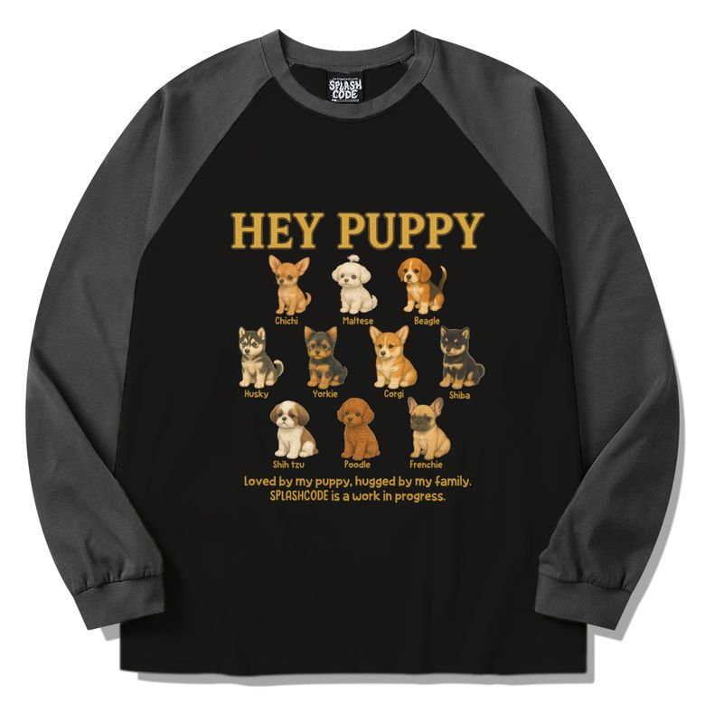 래글런 롱슬리브 블랙 - 헤이 퍼피(Hey Puppy)