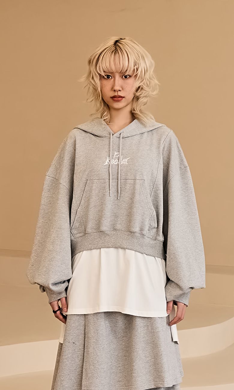 Layered Hoodie Gray
