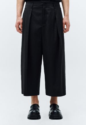 크롭 와이드 팬츠 블랙 ZH3PT336BK