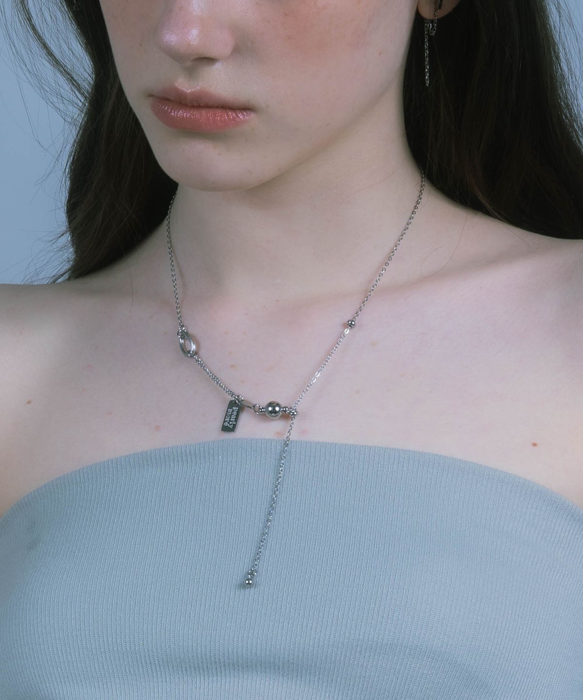펄리모어(PEARLY MORE) 볼 드롭 데일리 마그넷 목걸이_PM25N014SS