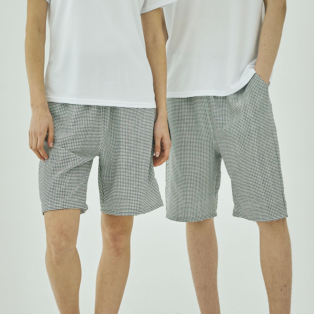 테라우드 홈웨어(TERAWOOD HOMEWEAR) 커플 깅엄체크 5부 파자마 바지