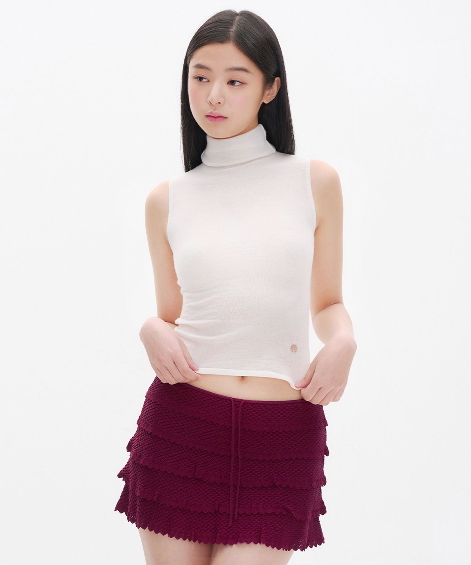 Tシャツ・カットソー [YOUHEE] BASIC TURTLENECK SLEVELESS KNIT IVORY MUSINSA | YOUHEE BASIC TURTLENECK SLEVELESS KNIT IVORY