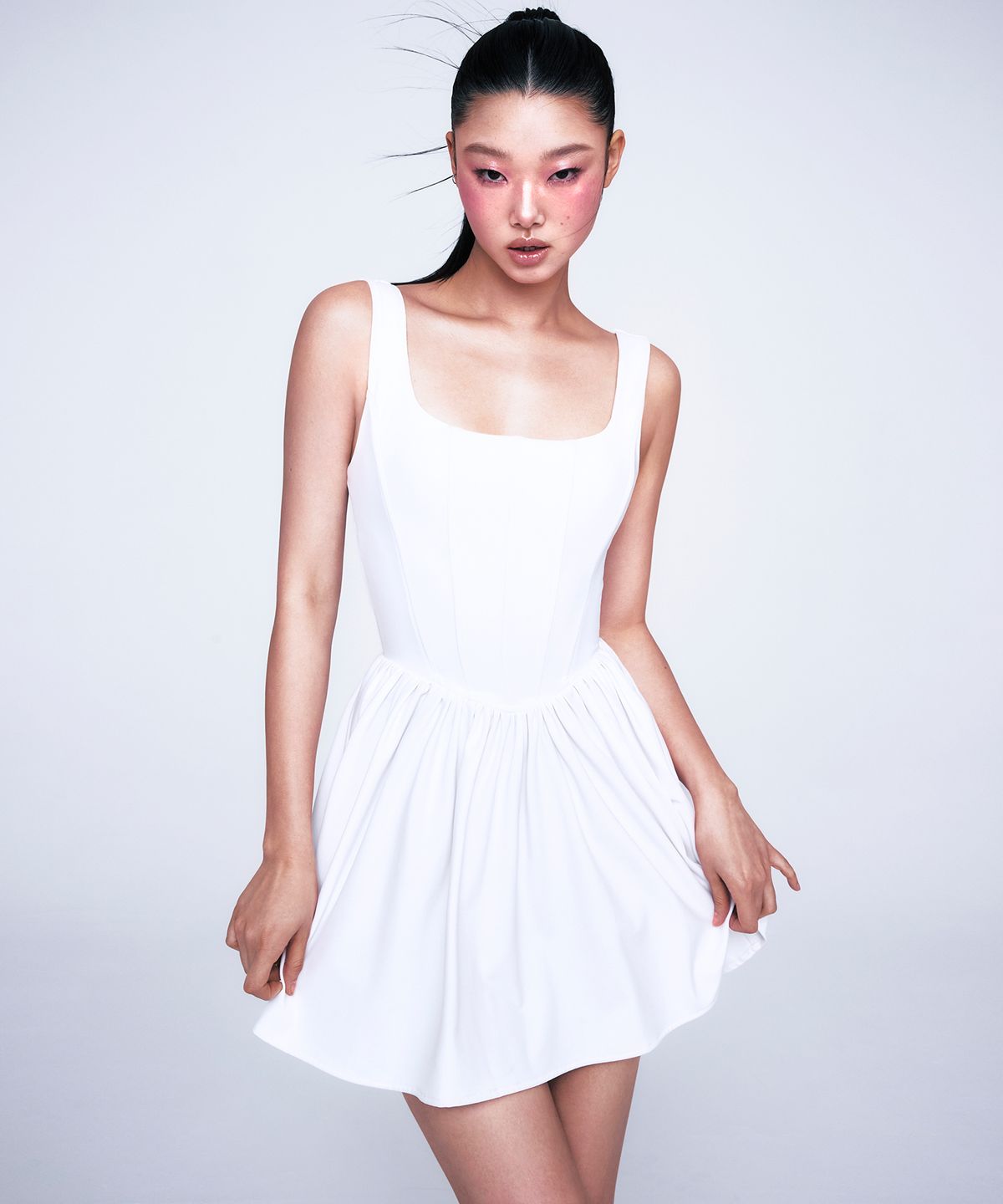 유희(YOUHEE) BASIC CORSET DRESS WHITE