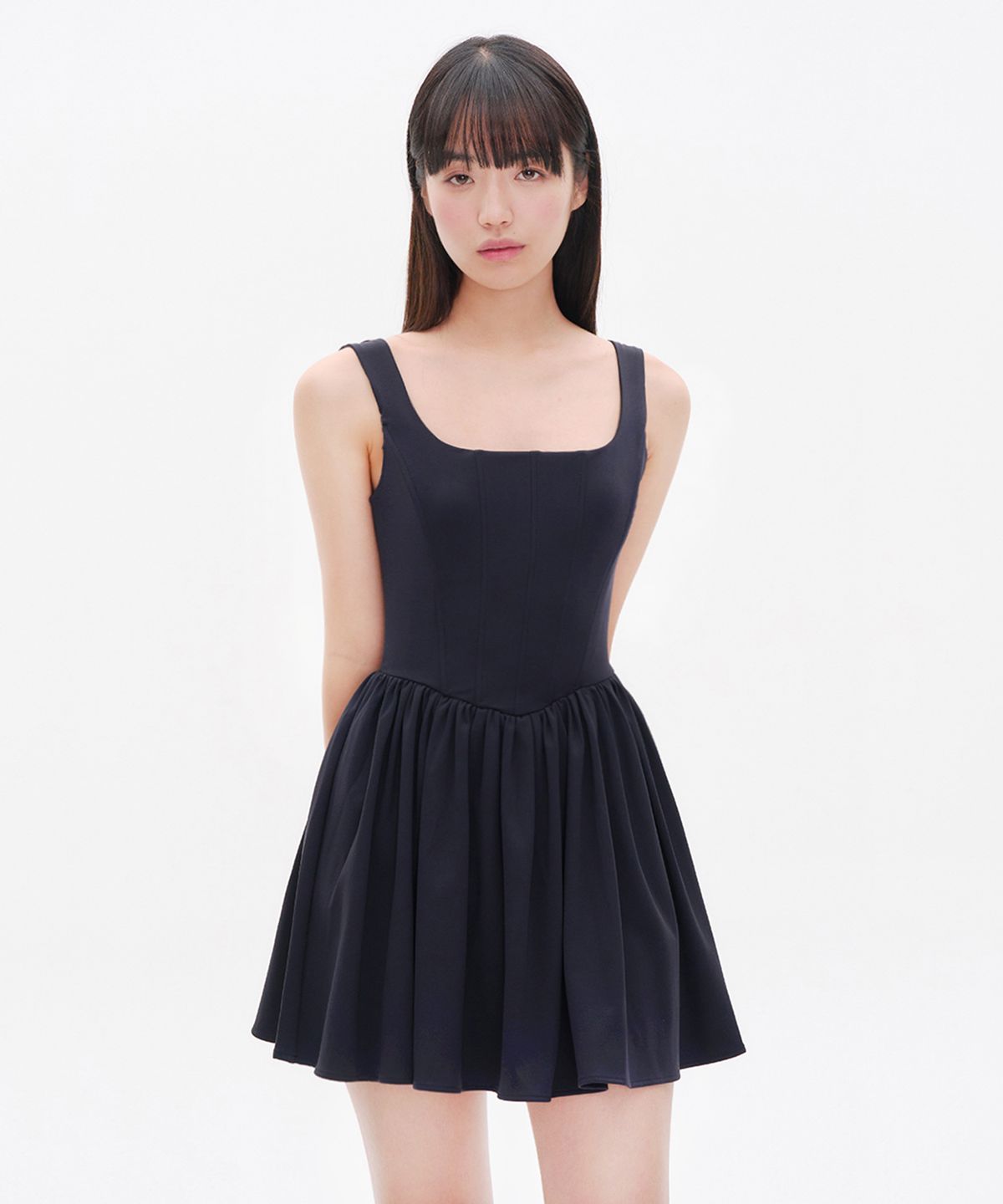 유희(YOUHEE) BASIC CORSET DRESS BLACK