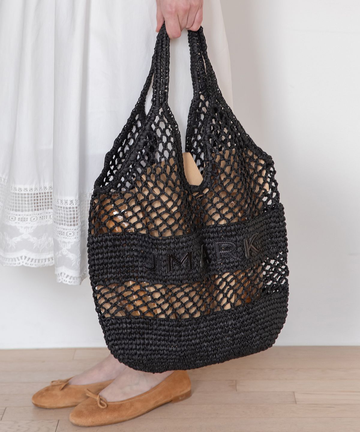 제이마크뉴욕(JMARKNEWYORK) Logo net bag - Black