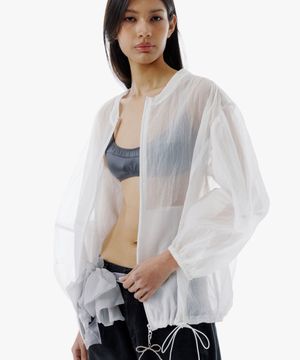 PUFF SLEEVE OVER JACKET [WHITE]